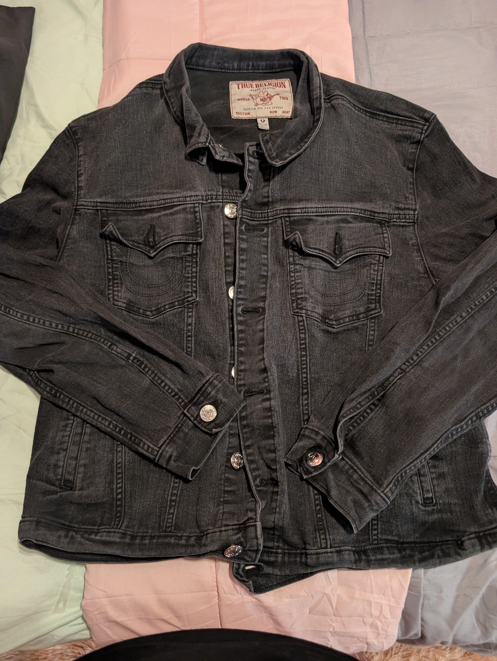 True Religion Charcoal Grey Denim Jacket